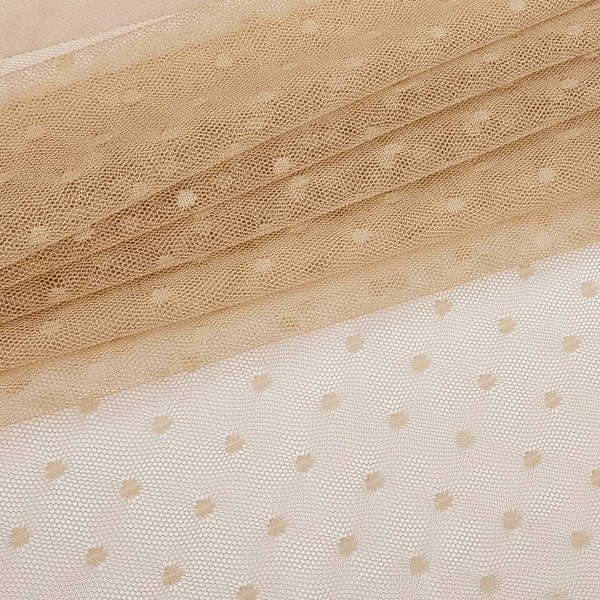 Taupe Swiss Dot Veiling Point by the yard for Blouses - Arts - Gowns - Capes - Costumes - Crafts - Small Dots - 58" wide - Veils - STYLE 267
