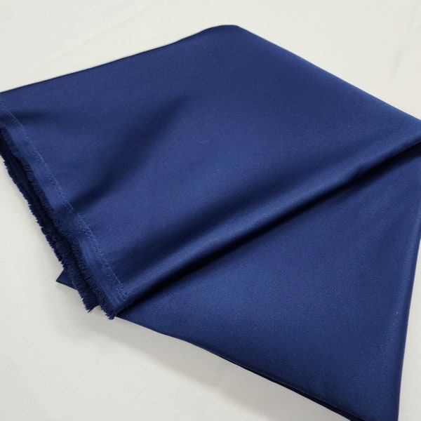 Royal Blue Japanese Heavy Dull Matte Bridal Satin Fabric by the yard for Wedding, Gowns, Skirts, Decor, Garments, 58/60" Wide, Style 144