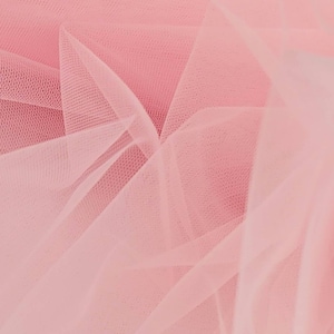 Pink Pink Italian Tulle Luxury Fine Netting Tulle Fabric by the yard for Skirts, Bridal & Veils, Gowns, Doll, Party Decor, Tutu - STYLE 127