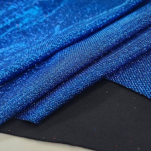 Royal Blue Lurex Glitter Fabric - Glimmer - Shimmer Fabric - Light Weight - Stretch Fabric - Sparkle - Lurex Foam by the yard - Style 135