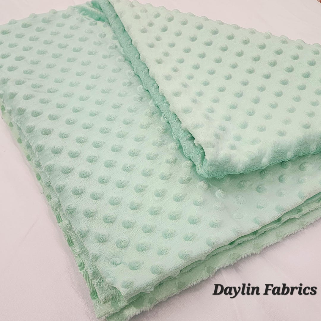 Aqua Mint Rich Embossed Dimple Dots Soft Velvety Minky Fabric for ...