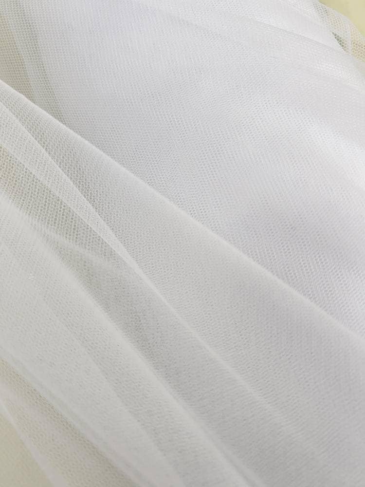 Super fine Luxury White tulle veiling fabric 150cm wide - very delicate  light mesh - sold by the metre - wedding, bridal, veil, skirt, (M1)