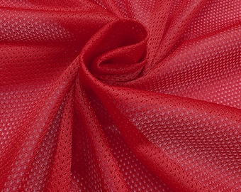 Red Polyester Micro Mesh Jersey Sports Mesh Knit Fabric by the Yard Athletic Mesh Knit 100% for Apparel Crafts Decor Jersey 60" STYLE 022