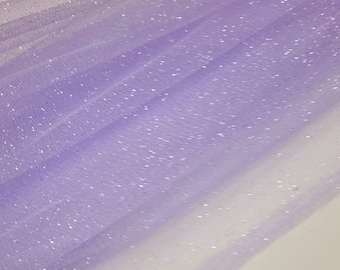 Lavender Silver Glitter Tulle - Sparkle Tulle Fabric By The Yard for Bridal Dress- Wedding- Prom-Gown-Veil-Decoration - STYLE 126