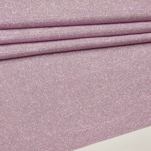 Lilac Silver Lurex Glitter Fabric - Glimmer - Shimmer Fabric - Light Weight - Stretch Fabric - Lurex Foam by the yard - Style 135