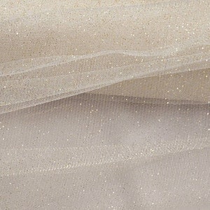 Ivory Gold Glitter Tulle Sparkle Tulle Fabric by the Yard for Bridal ...