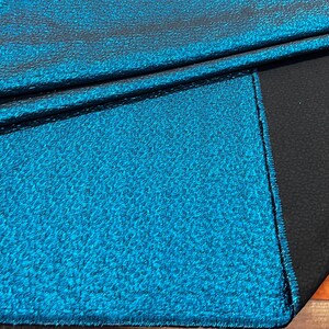 Black Teal Blue Crinkle Metallic Heavy Jacquard Brocade Fabric by the yard for Gowns Costume Decor Events Couture Capes Jackets - STYLE 273 imagen 2