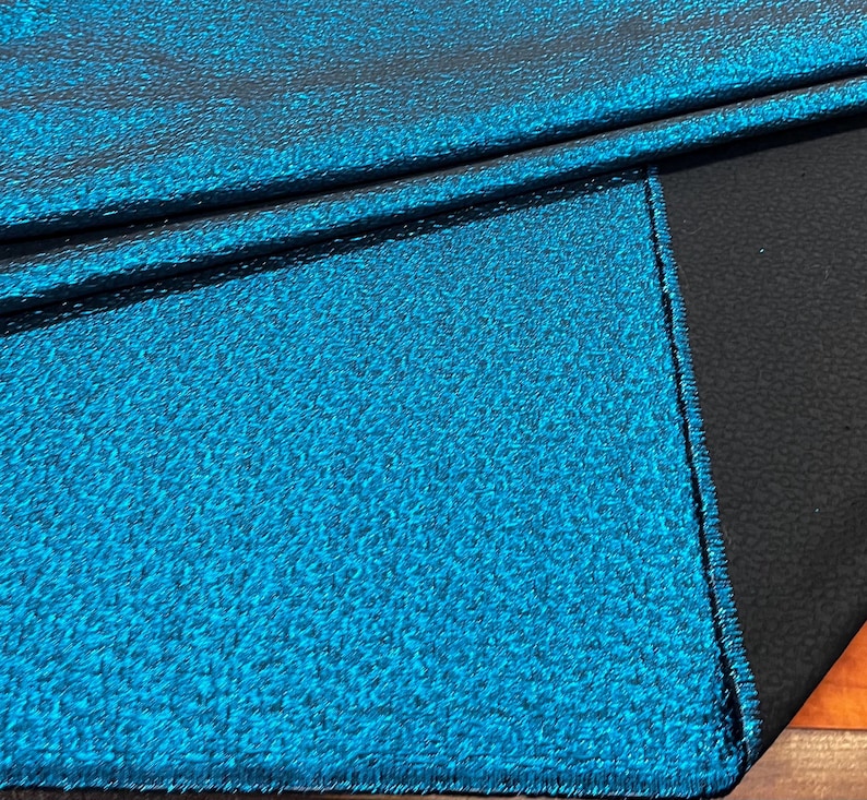 Black Teal Blue Crinkle Metallic Heavy Jacquard Brocade Fabric by the yard for Gowns Costume Decor Events Couture Capes Jackets - STYLE 273 imagen 2