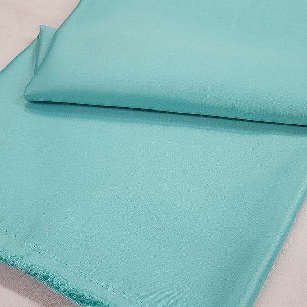 Aqua Mint Blue Japanese Heavy Dull Matte Bridal Satin Fabric by the yard for Wedding, Gowns, Skirts, Decor, Events, 58/60"Wide, STYLE 144