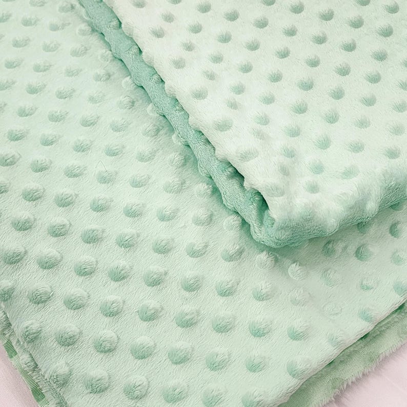 Mint Green Rich Embossed Dimple Dots Soft Velvety Minky Fabric for ...