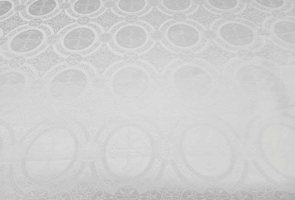 WHITE Religious Brocade Fabric - Vestment - Liturgical - Ecclesiastical ...