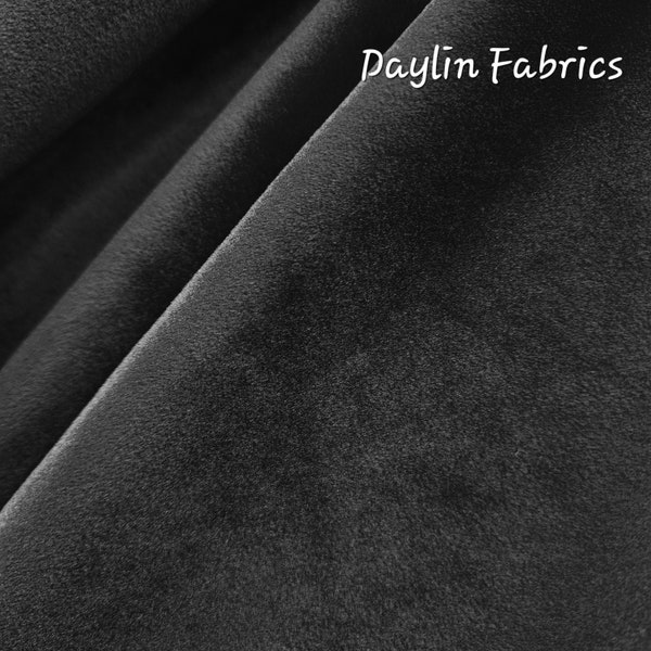 Black Plush Non Stretch Velvet Fabric by Yard - 60" Wide Plush Velvet For Christmas Decor Apparel Curtains Event Scrunchies Crafts STYLE 036