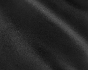 Black Japanese Heavy Dull Matte Bridal Satin Fabric by the yard for Wedding, Gowns, Skirts, Decor, Events, Garments, 58/60" Wide, Style 144