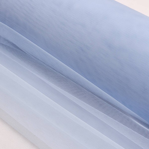 Light Blue Italian Tulle Luxury Fine Netting Tulle Fabric by the yard for Skirts - Bridal & Veils - Gown - Decor - Prom - DIY - STYLE 127