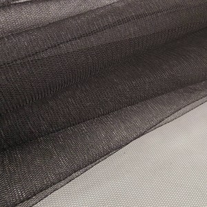 Black Italian Tulle Luxury Fine Netting Tulle Fabric by the yard for Skirts, Bridal & Veils, Gowns, Decor, Couture, Tutu - STYLE 127
