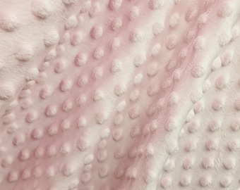 Pale Pink Rich Embossed Dimple Dots Soft Velvety Minky Fabric for Blankets Baby Accessories Pillows Stuffed Toys Costume Crafts Decor - 141