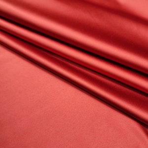 RED Silk Minimal Stretch Bridal Satin Fabric By The Yard For Gowns - Wedding - Bridesmaid - Garments - Party Dress & Evening - STYLE 110