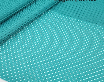 Tissu en maille ajourée TEAL pour le sport, 100 % polyester, vendu au mètre pour la confection de vêtements, costumes et déguisements, largeur 152 cm (60 pouces) - STYLE 028