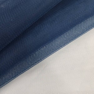 Navy Italian Tulle Luxury Fine Netting Tulle Fabric by the yard for Skirts, Bridal & Veils, Gowns, Party Decor, Couture, Tutu - STYLE 127