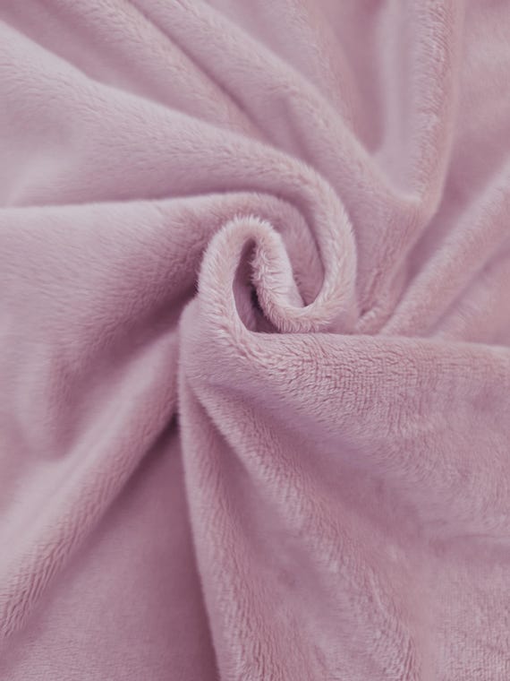 Pale Pink Minky Fabric By The Yard, 60” Wide Soft Cuddle Fabric, 3.mm Pile Faux Fake Fur Mink Fabric, Solid Smooth Minky Fabric, STYLE 188