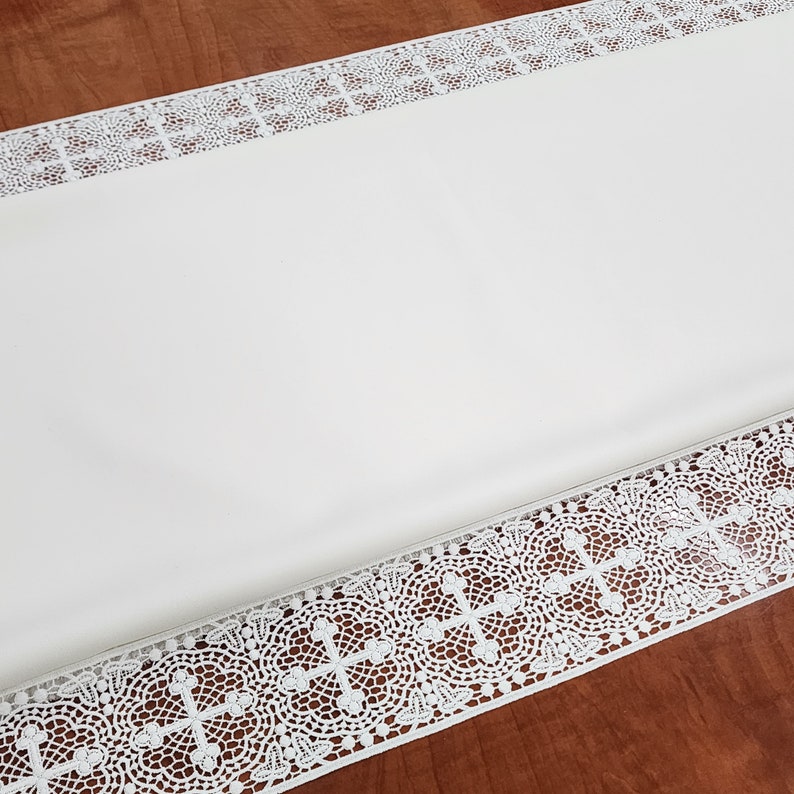 White Liturgical Lace Trim Fabric Sold by the Yard 4
