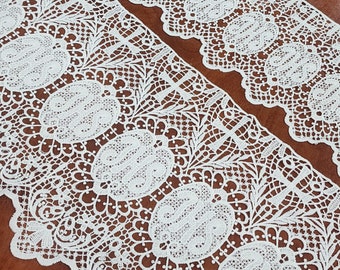 White Liturgical Lace Trim Fabric By The Yard Religious Marian Lace JHS Prayer Table Ending Home Altar Decor Vestment Trim Cross Decor Trim