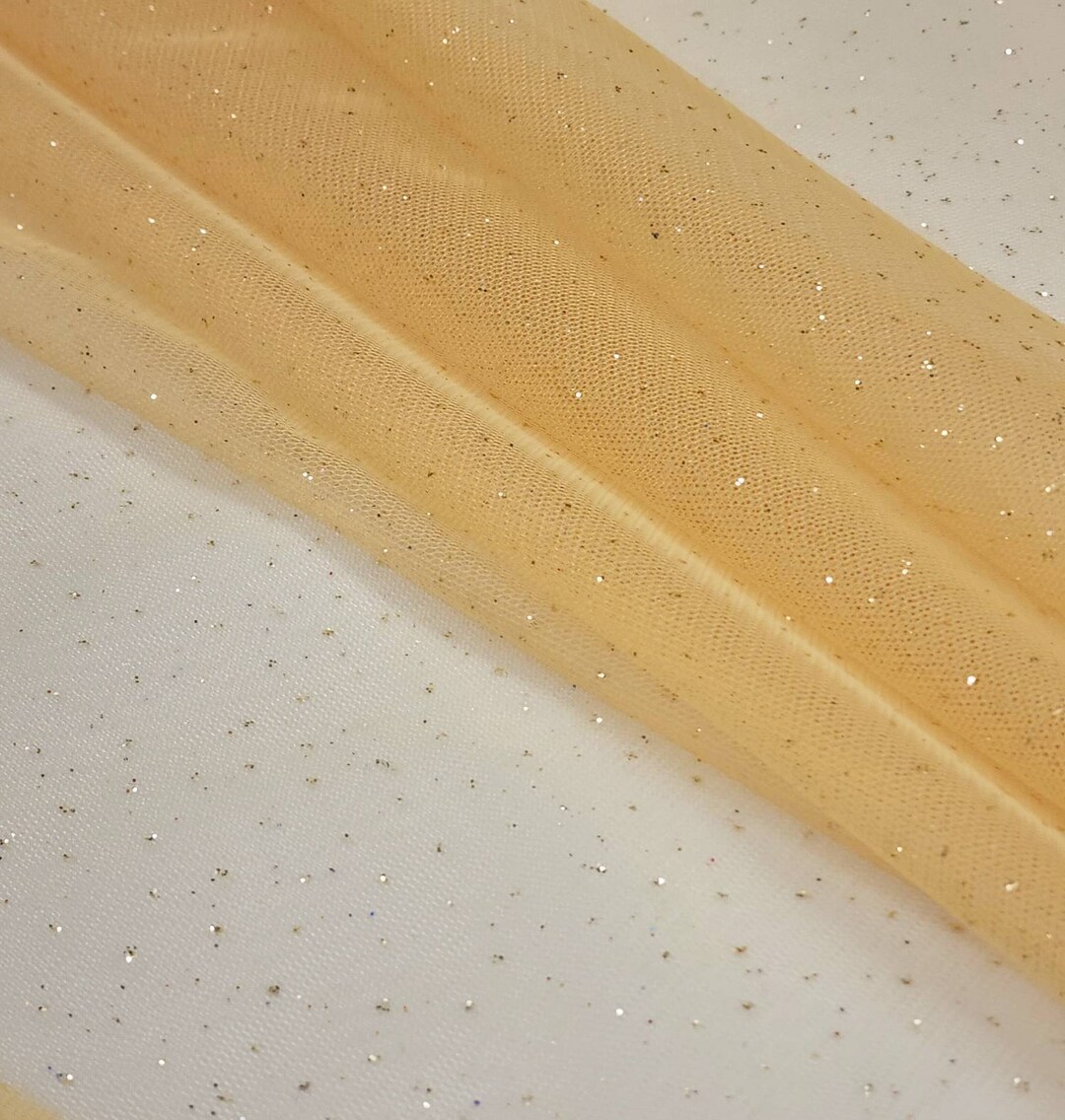 GOLD Glitter Sparkle English Netting Tulle Fabric by the Yard STYLE 171