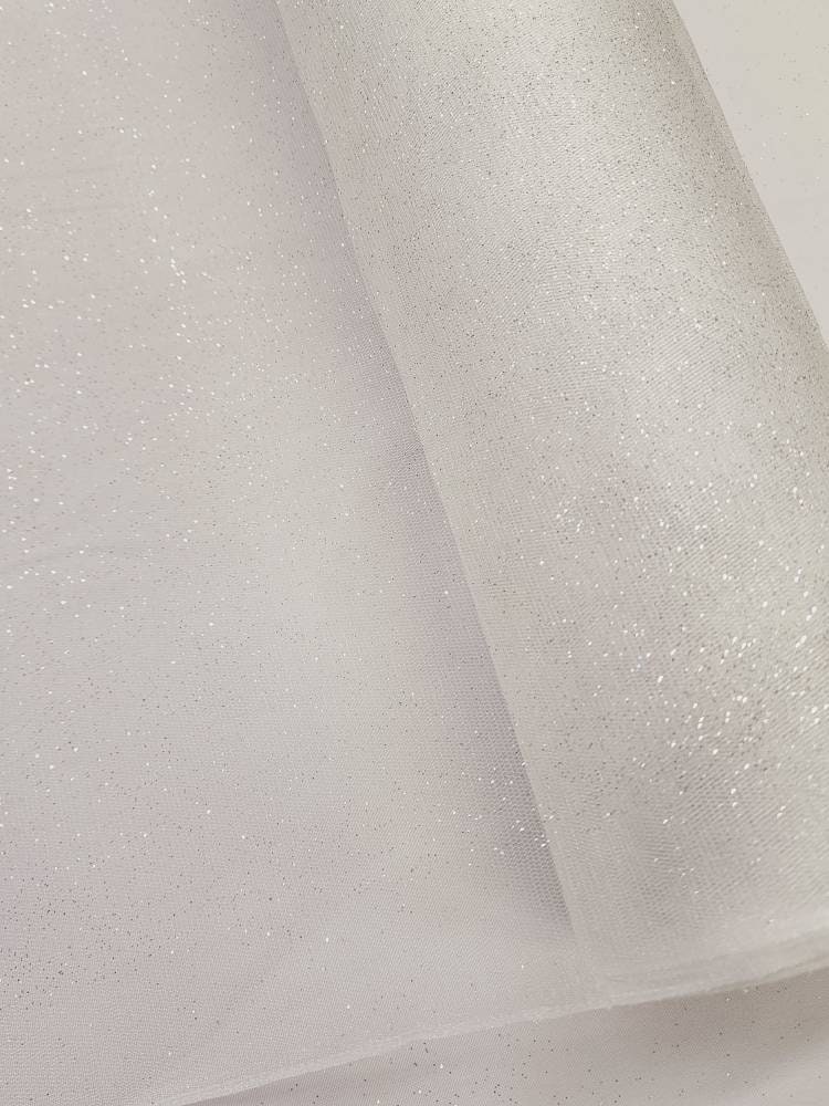 Light Ivory Glitter Tulle Off White Sparkle Tulle Fabric By The Yard for Bridal Dress-Prom-Gown-Art-DIY-Decoration Event-Wedding- STYLE 126