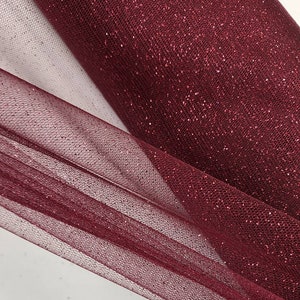 BURGUNDY Glitter Tulle Burgundy Sparkle Tulle Fabric By The Yard for Bridal Dress-Prom-Craft-Gown-Art-DIY-Decoration Event-Costume-STYLE 126