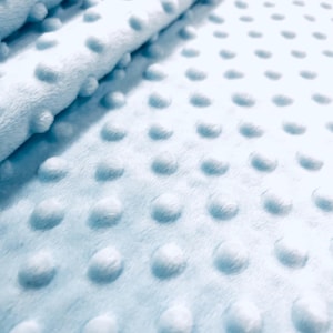 Ice Blue Rich Embossed Dimple Dots Soft Velvety Minky Fabric for Blankets Baby Accessories Pillows Stuffed Toys Costume Crafts - 141