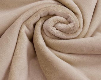 Oatmeal Rich Minky Fabric By The Yard, 60” Wide Soft Cuddle Fabric 3.mm Pile Faux Fake Fur Mink Fabric Solid Smooth Minky Fabric STYLE 188
