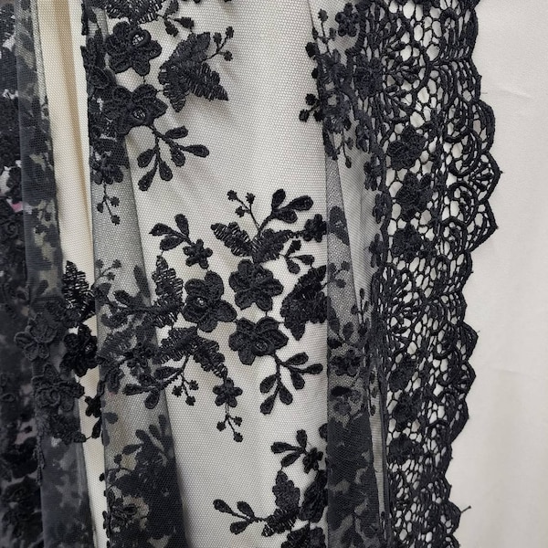 Black Lace Fabric - Etsy