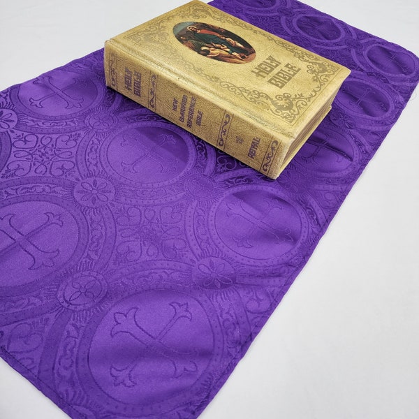 Purple Liturgical Prayer Table Cloth Home Altar Catholic Christian Lent Advent 2 Sizes Crosses Runner Holy Icon Catechesis Oratory Veils 007