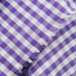 Purple Checkered Gingham Fabric by Yard 1/8 Inch Poly Cotton Small Check Fabric 60 Wide for Dress Tablecloth Curtains Craft - STYLE 061