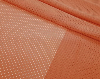Light Orange Athletic Sports Mesh Knit 100% Polyester Football Sports Mesh Fabric by the Yard for Apparel Costume Jersey 60" - STYLE 028