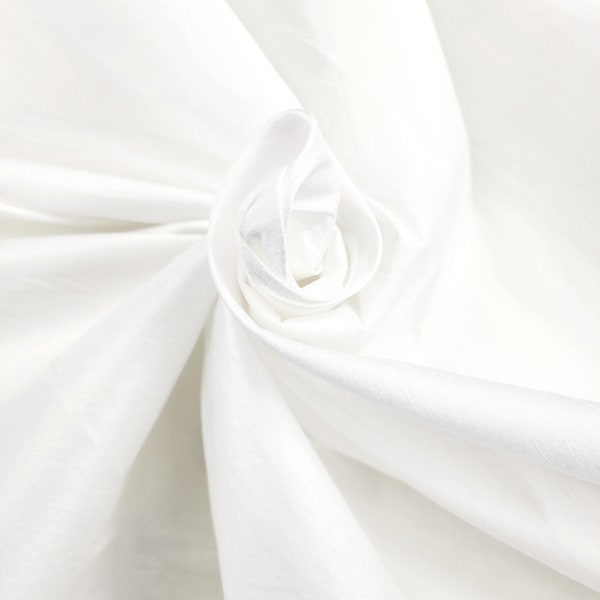 WHITE Shantung Dupioni Faux Silk fabric by the yard for Bridal Dress - Gowns - Couture - Costumes - Capes - Jackets - Wedding - STYLE 268