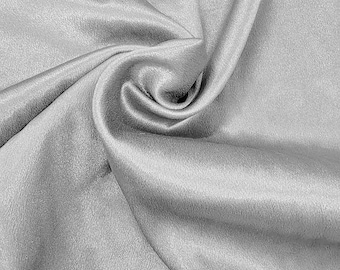 Rich Silver Crepe Back Satin Fabric for Gowns Dresses Skirts Curtains Costumes Home Decor Crafts Non-Stretch sold by the Yard, STYLE 320