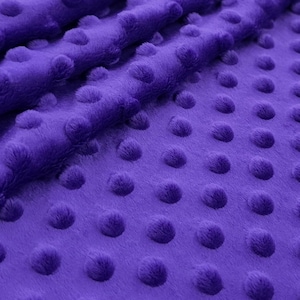 Lila Punkte Minky Stoff Meterware Glatter Minkie Stoff für Babydecke Dimple Weiches Fell Minky Basteln Stofftier Minky Polkadot Stoff 141