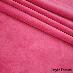 Fucshia Minky Fabric By The Yard, 60” Wide Soft Cuddle Fabric, 3.mm Pile Faux Fake Fur Mink Fabric, Solid Smooth Minky Fabric - STYLE 188
