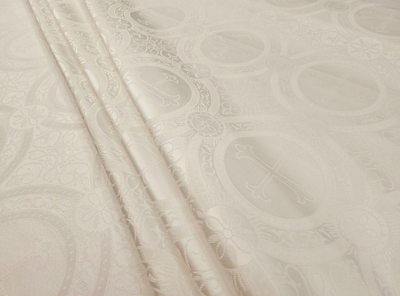 Off White Liturgical Brocade Fabric Sold by the Yard for Vestment ...