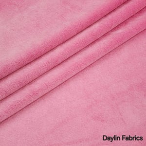 Pink Rich Minky Fabric By The Yard, 60” Wide Soft Cuddle Fabric, 3.mm Pile Faux Fake Fur Mink Fabric, Solid Smooth Minky Fabric, STYLE 188