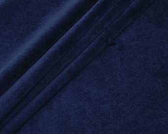 Navy Blue Plush Non Stretch Velvet Fabric by the yard 60" Wide Plush Royal Velvet for Decor Curtains Pillows Scrunchies Crafts - STYLE 036