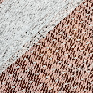White Point d'Esprit Swiss Dot Veiling Fabric, 58" Wide Polka Dots, Dotted Netting Tulle By The Yard for Bridal, Gowns, Veils, STYLE 143