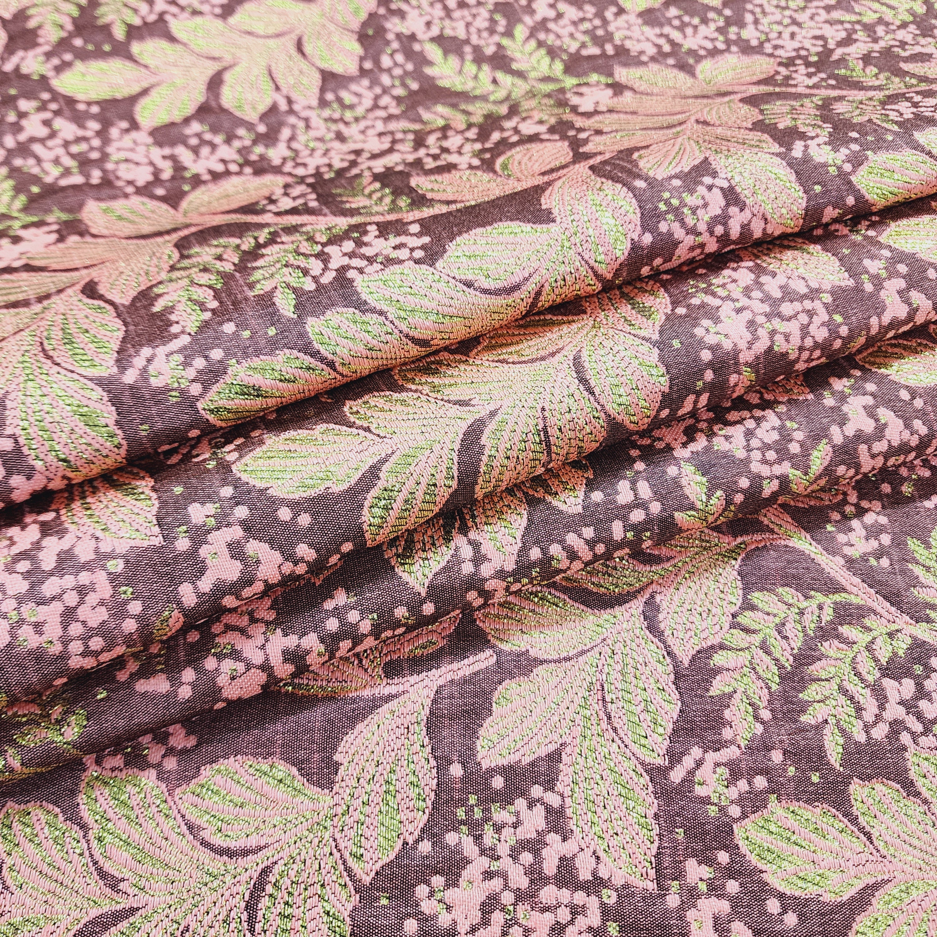 Pink Brocade Pink Rose Blush Floral Jacquard Brocade Fabric by the Yard for Gown ...