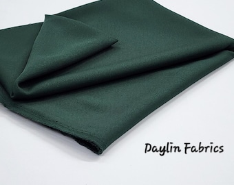 HUNTER GREEN Polyester Gabardine Fabric by the Yard for Suits Overcoats Trousers Slacks Uniforms Vestment Clothing Decor 60" Wide STYLE 038
