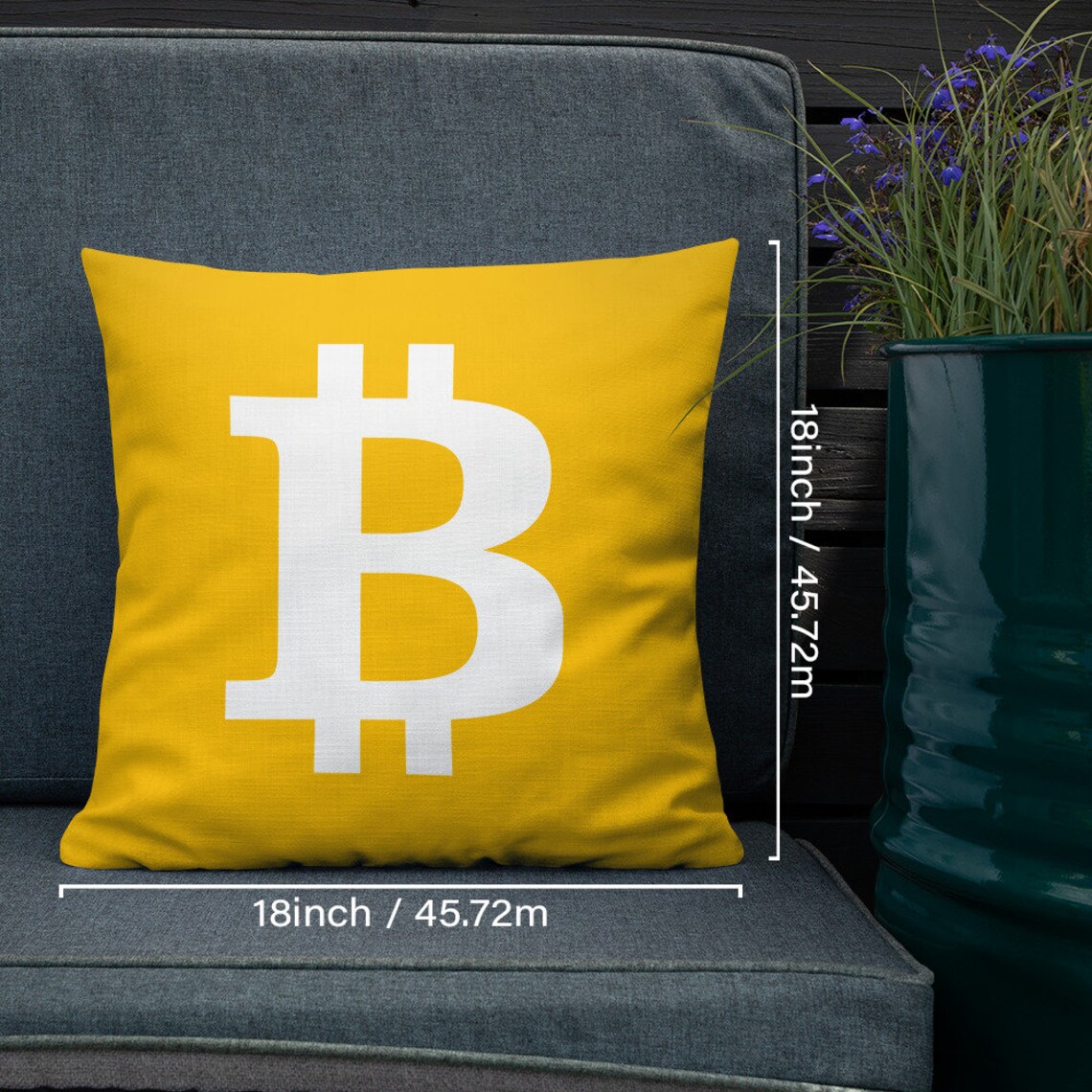 Bitcoin Pillow / Yellow BTC Pillow / Crypto Blockchain Cushion | Etsy
