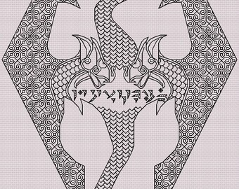 Modello Dovahkiin Drago Skyrim Blackwork