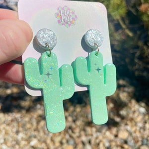 Disco Cactus Dangly Studs