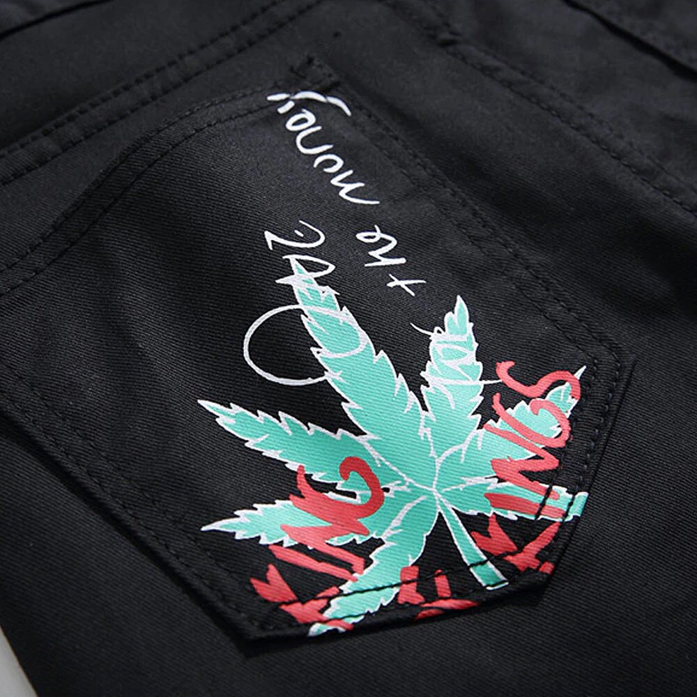 Man Jeans Black Flaming Statement Denim Jeans With Painted Etsy UK