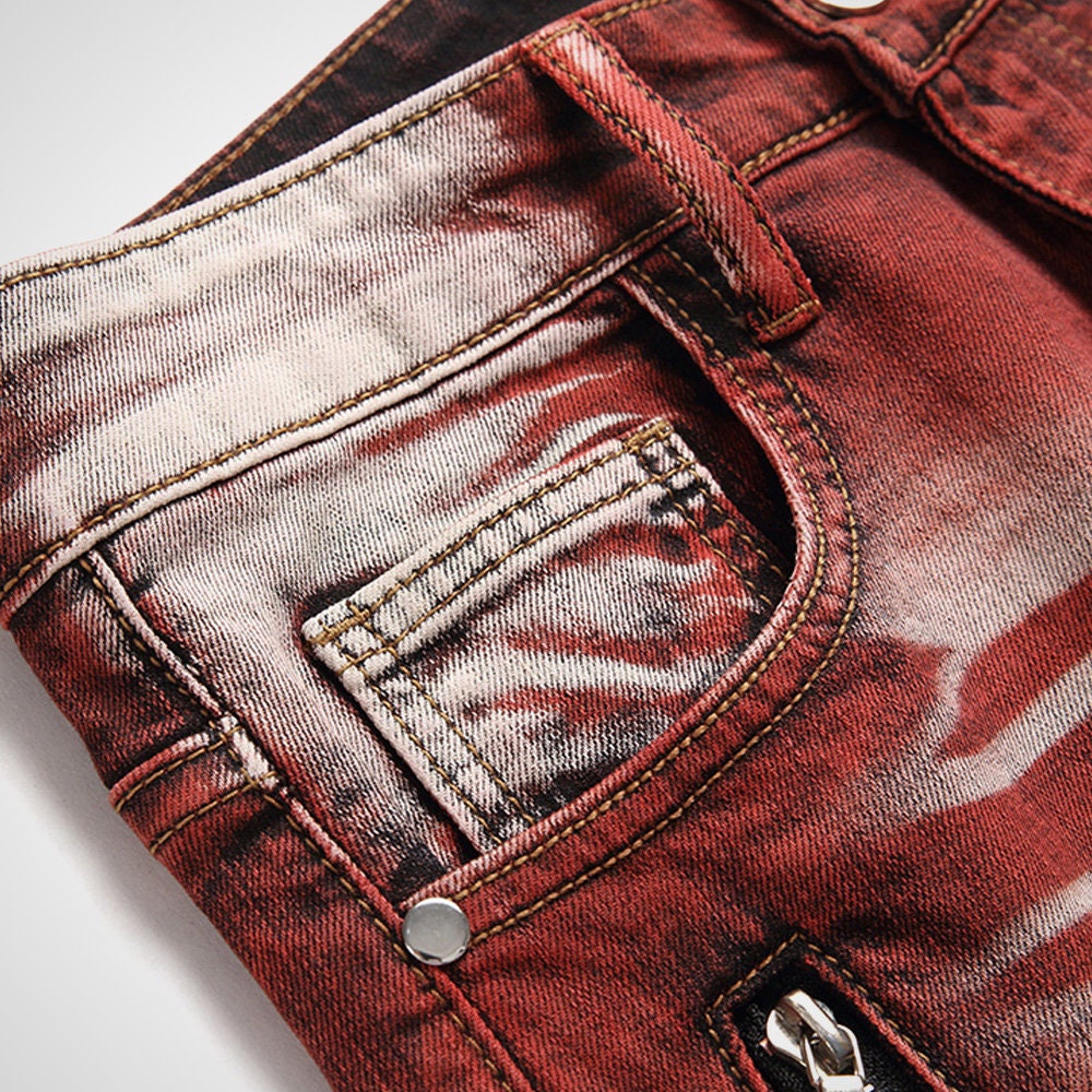 Red hotsell metallic jeans